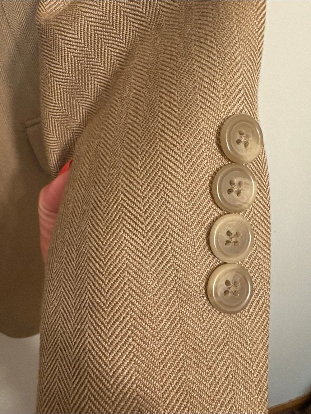 Chaps silk Men's Tan/Brown Three-Button Sport Coat Blazer